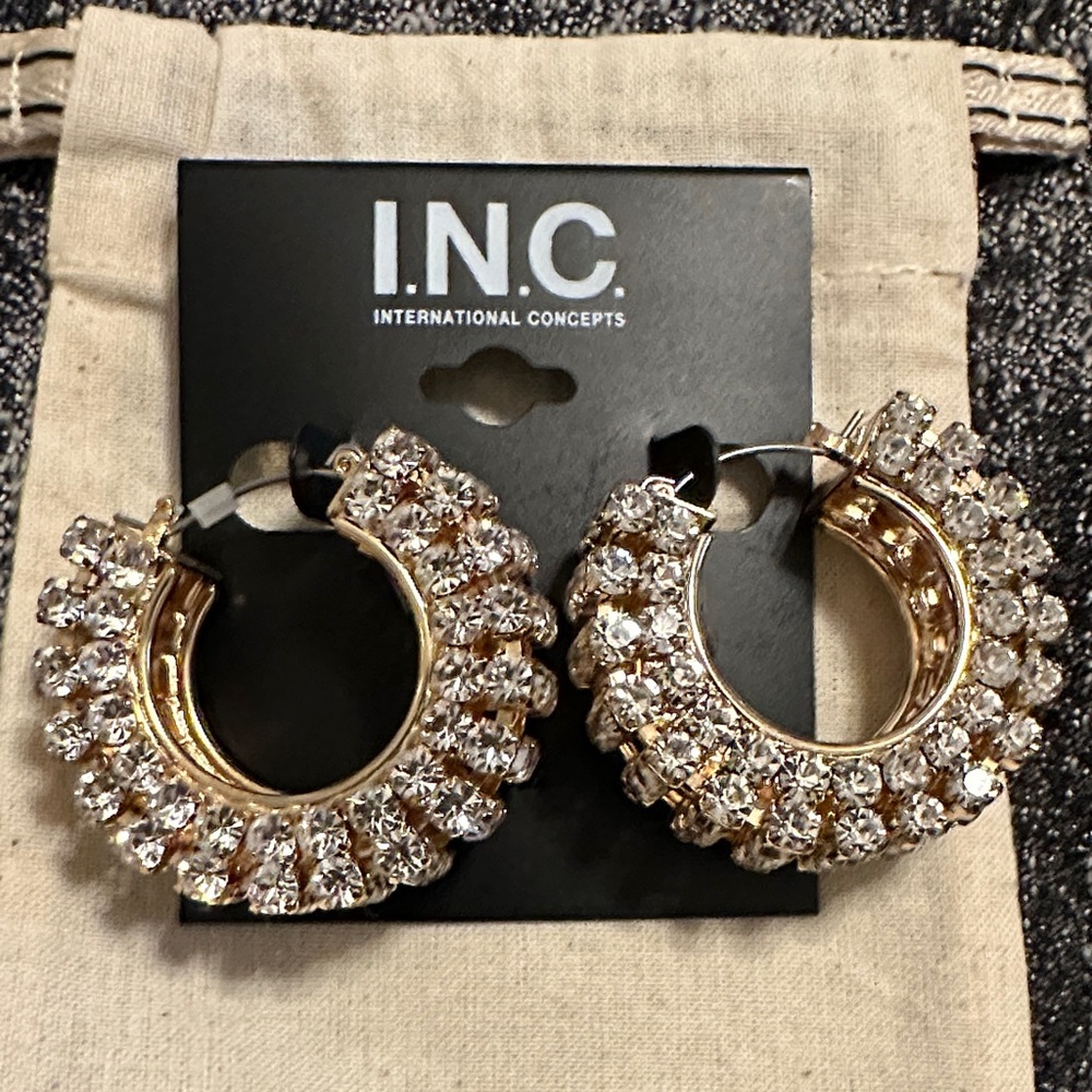 INC International Concepts Gold and Silver Sparkling Earrings